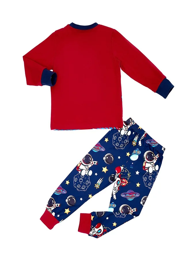 babyqlo Cosmic Space Glow-in-the-Dark Cotton Pajama Set for Boys