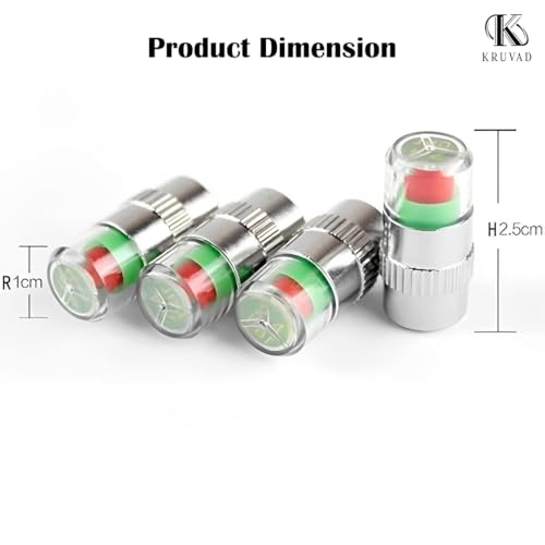 Kruvad Tire Valve Stem Sensor Cap Car Tire Indicator Air Warning Alert Valve Stem Wheel Covers for Pressure Monitor Warning Tire Car Interior Accessories for All Cars Set of 4 - Image 2