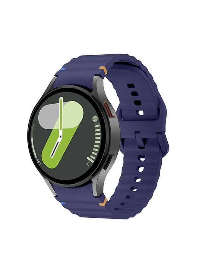 O Ozone No Gap For Samsung Galaxy Watch 7 6 5 4 Band 40mm 44mm/For Galxy Ultra 47mm/For Galaxy FE/5 Pro/6 Classic,20mm Soft Silicone Sport Bands- Dark Blue - Image 1