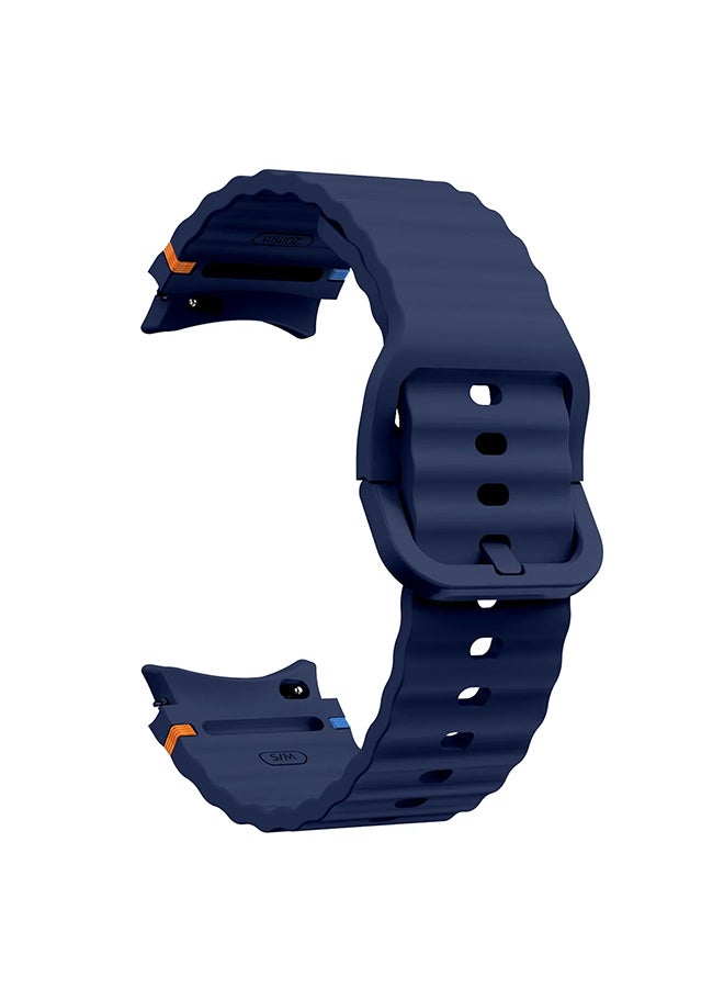 O Ozone No Gap For Samsung Galaxy Watch 7 6 5 4 Band 40mm 44mm/For Galxy Ultra 47mm/For Galaxy FE/5 Pro/6 Classic,20mm Soft Silicone Sport Bands- Dark Blue - Image 3