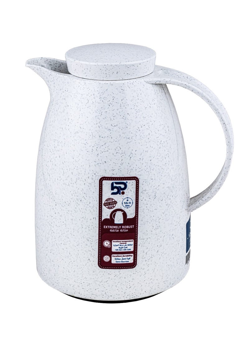 BP Basra White Dotted Tea and Coffee Thermos 1 Liter