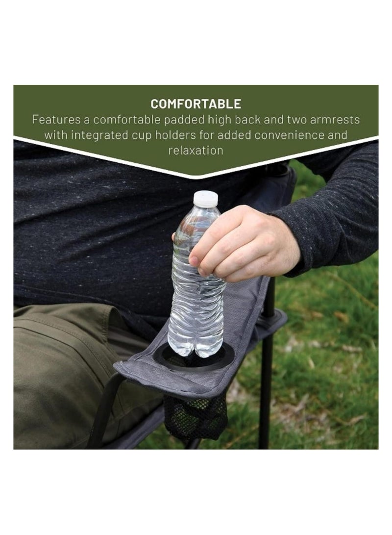 Double Camping Chair, Loveseat Camping Chair with Folding Camping Table, 2 Person Outdoor Folding Camping Chairs for Adults, Cup Holders & Carry Bag for Outside Travel, Supports 500lbs - Image 5