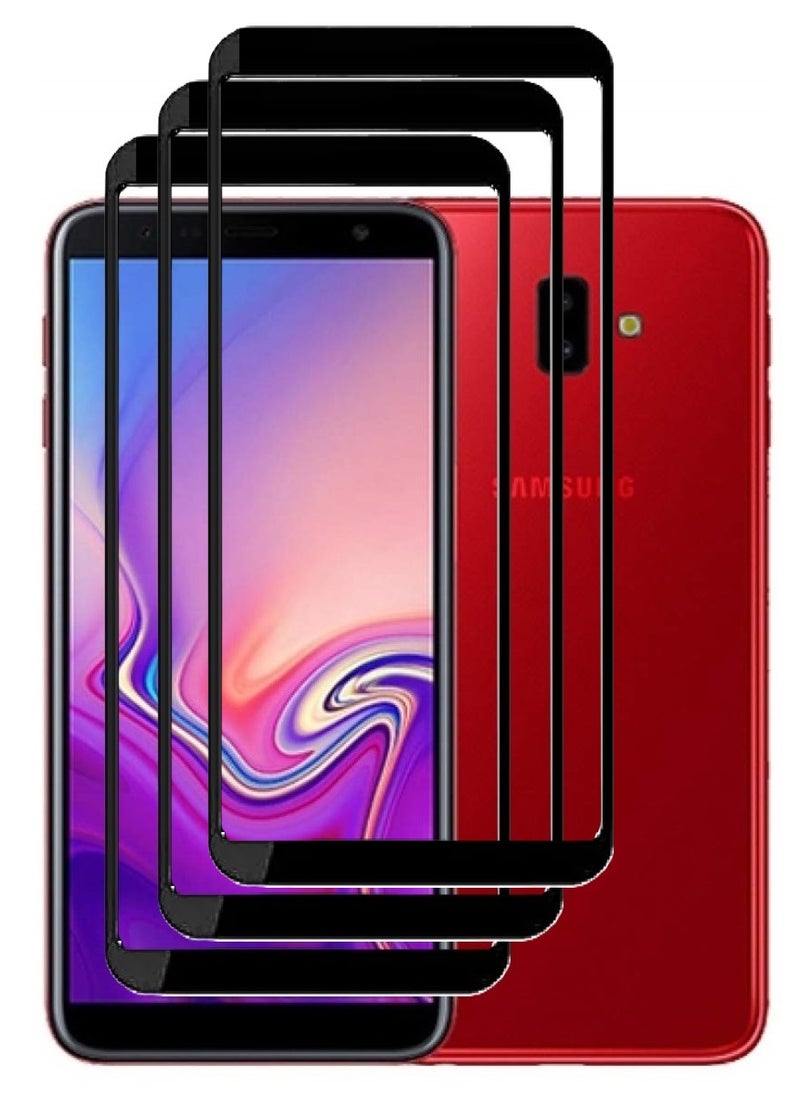 AINA 3 Pieces Tempered Glass Screen Protector 5D Designed For Samsung Galaxy J6+ Full Glue Edge to Edge Full Screen Coverage And Bubble Free - Image 1