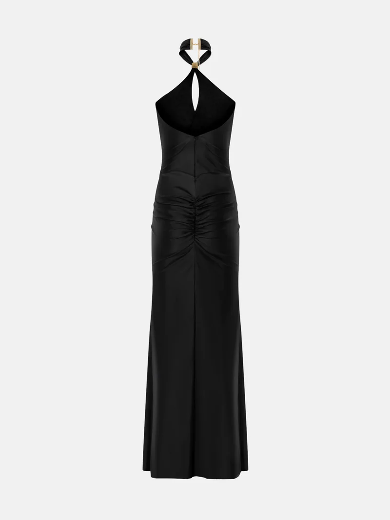 Lichi  Maxi dress with halter collar and metallic decoration for Women | Best Price UAE