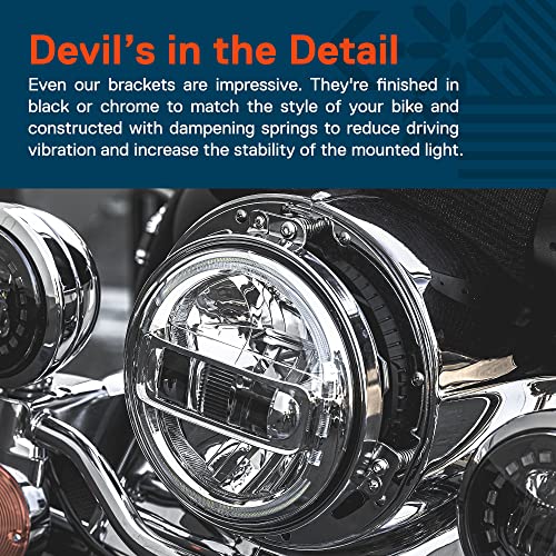 ONLINE LED STORE TRUE MODS 7" LED Headlight for Harley Davidson + Mounting Bracket [DOT Approved] [Chrome-Finish] [HALO DRL] [H4 Adapters] For Touring Dyna Electra Glide Road King Softail Fatboy Road Glide - Image 4