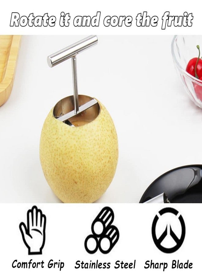 chislim 2 Pcs Apple Corer,Stainless Steel Pear Corer,Fruit Corer Tool,Kitchen Fruit Corer Set for Pears,Apples,Vegetables - Image 3