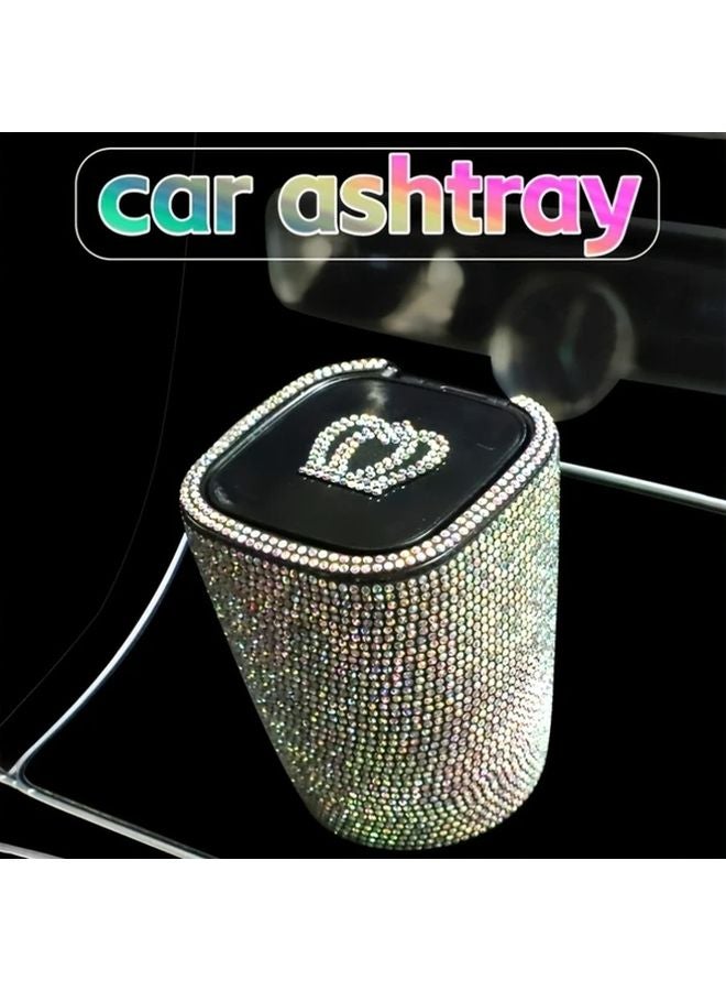 مطفأة سجائر سيارة وردية اللون على شكل ماسة مع غطاء مقاومة للرياح، مانعة للروائح، مقاومة للهب، إكسسوار سيارات - Image 2