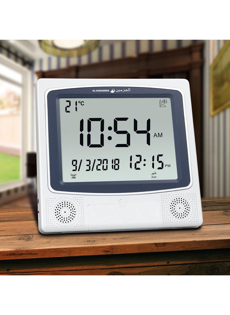 Enjoylifeme Digital Azan Table Alarm Clock Silver/Black 22.5x21.5cm  - Image 3