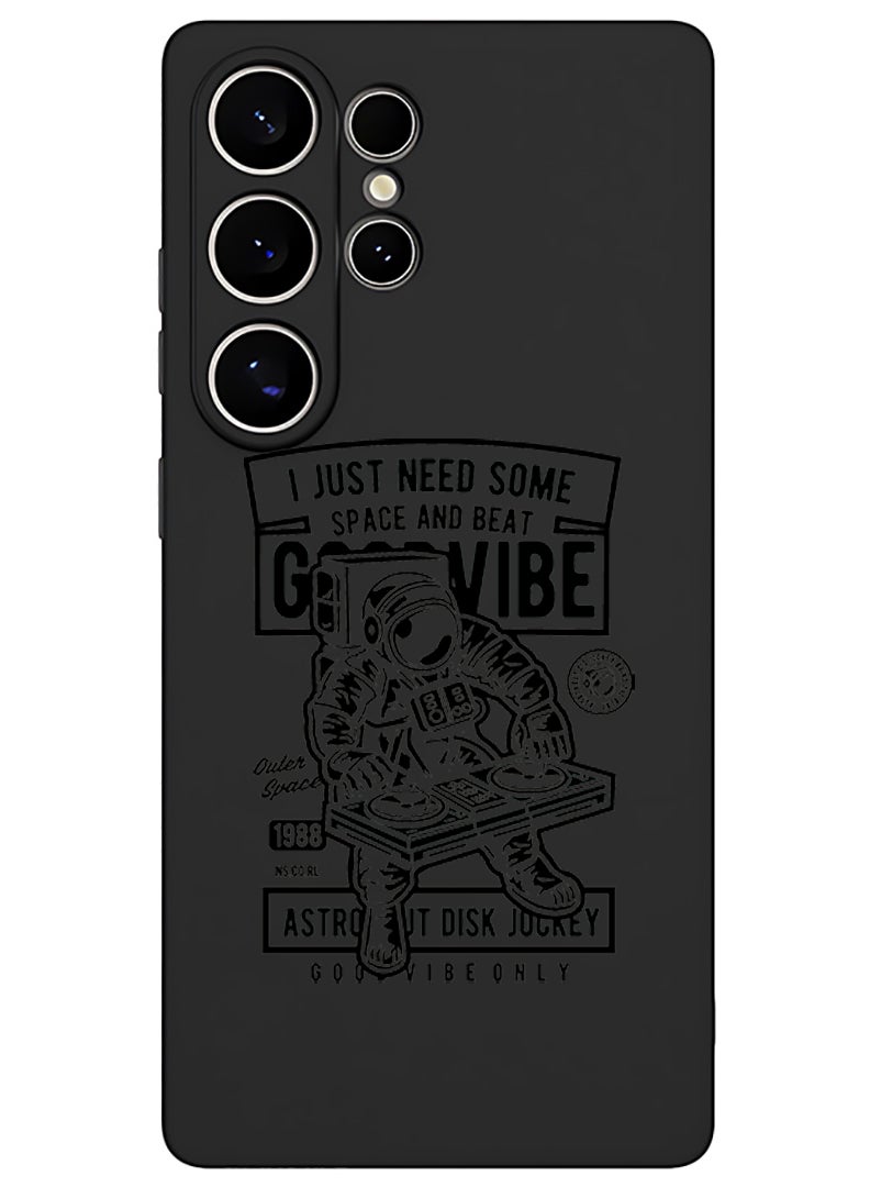 Theodor Protective Slim Fit Case Liquid Silicone Cover with Full Body Protection Anti-Scratch Shockproof Case For Samsung Galaxy S25 Ultra (Black) - Good vibe - Image 1