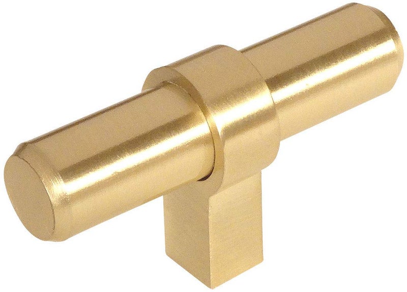 Cosmas 10 Pack 181BB Brushed Brass Cabinet Bar Handle Pull Knob - 2-3/8" Long - Image 2