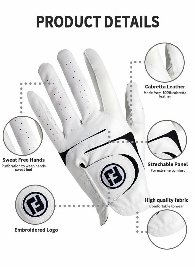 GROIC Golf Gloves for Men’s Left Hand,Breathable, Long Lasting Golf Glove，Slip Palm Pu Premium Leather Soft Durable Comfortable Glove,Outdoor Sports Gloves  - Image 3