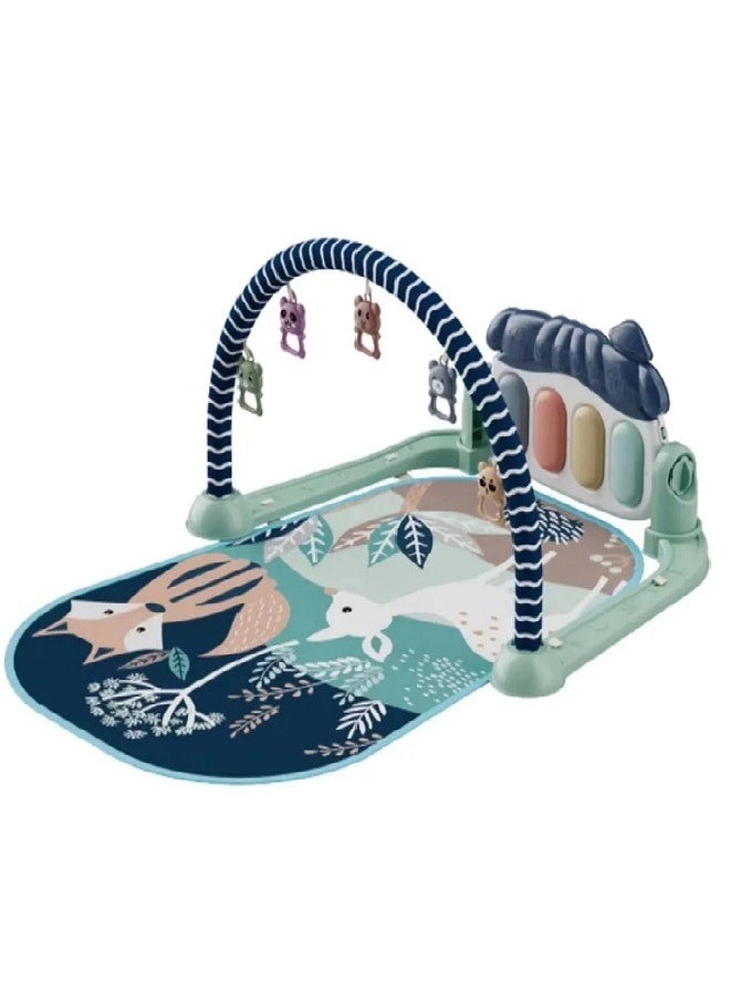 Generic - Kids Play Mat, Fun Piano Belly Playing Mat, Kids Activity Mat with 5 Baby Educational Sensory Toys, Music & Lights, 0-9-12 Months, Color (Blue) Code 615-2 - Image 1