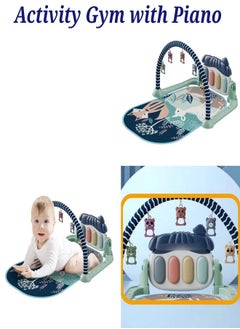 Generic Kids Play Mat, Fun Piano Belly Playing Mat, Kids Activity Mat with 5 Baby Educational Sensory Toys, Music & Lights, 0-9-12 Months, Color (Blue) Code 615-2  - Image 2