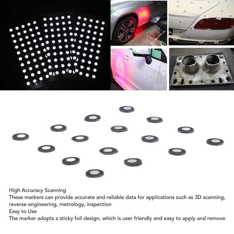 3D Tracking Dot, 150PCS 3mm ID 6mm OD Magnetic Scan Position Targets High Reflective Reference Point Tracking Dot Markers fir Reverse Engineering Inspection - Image 4