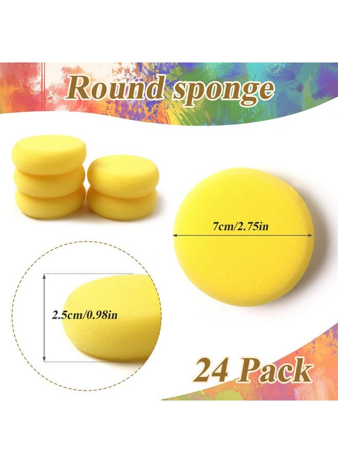 Hapy Shop - Hapy Shop 24 Pack Round Painting Sponge Synthetic Artist Sponges Ceramic Sponges for Painting, Crafts, Ceramics, Household Use and More, 2.8 Inch - Image 1