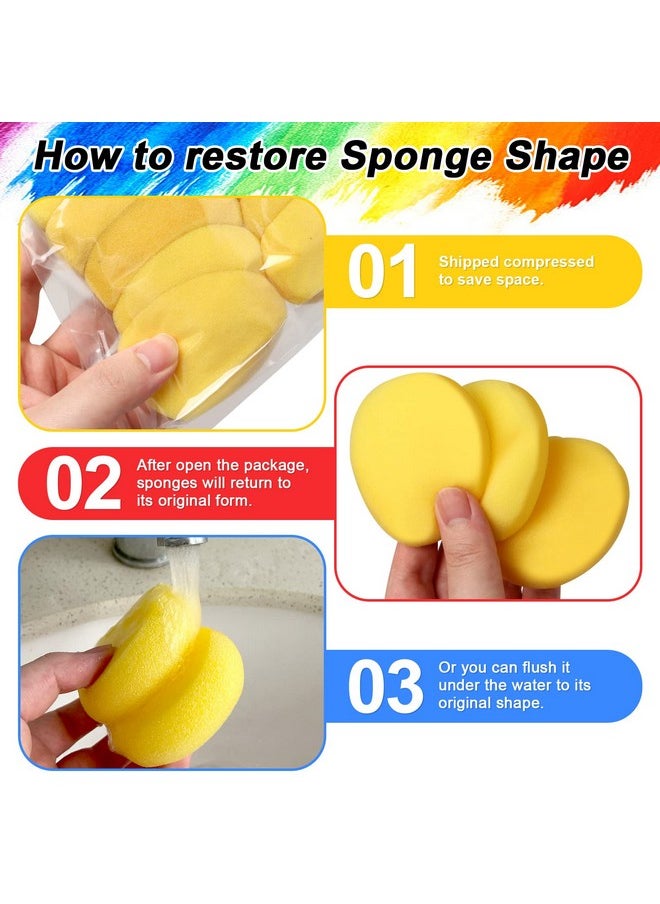 Hapy Shop - Hapy Shop 24 Pack Round Painting Sponge Synthetic Artist Sponges Ceramic Sponges for Painting, Crafts, Ceramics, Household Use and More, 2.8 Inch - Image 1