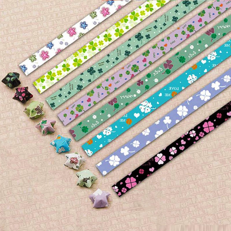 Hvogvok Origami Paper Stars Colorful Handcraft Origami Lucky Star Paper DIY Paper Arts Creativity Hand Art Crafts fourleaf clover 540 sheets - Image 3