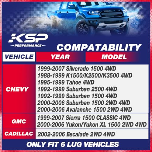 KSP PERFORMANCE KSP 1-3" Torsion Bar Key For Silverado Sierra 1500, Adjustable Forged Torsion Lift Kits Fit K1500 K2500 K3500 Tahoe Yukon Suburban,Steel Suspension Level Kit Compatible With Chevy GMC 6 Lug Truck SUV - Image 2