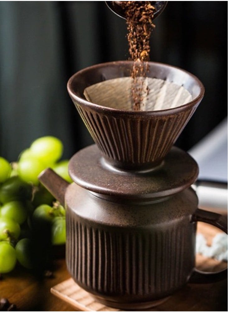 Perfii Premium Ceramic Pour-Over Coffee Set with Unique Design and Reusable Long Lasting Filters for Home Brewing and Quality Coffee Time  - Image 3