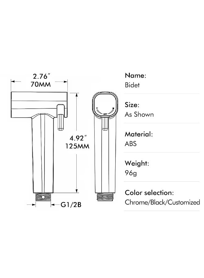 Handheld Bidet Sprayer Toilet Attachment with 2 Water Modes, ABS Material - Image 5