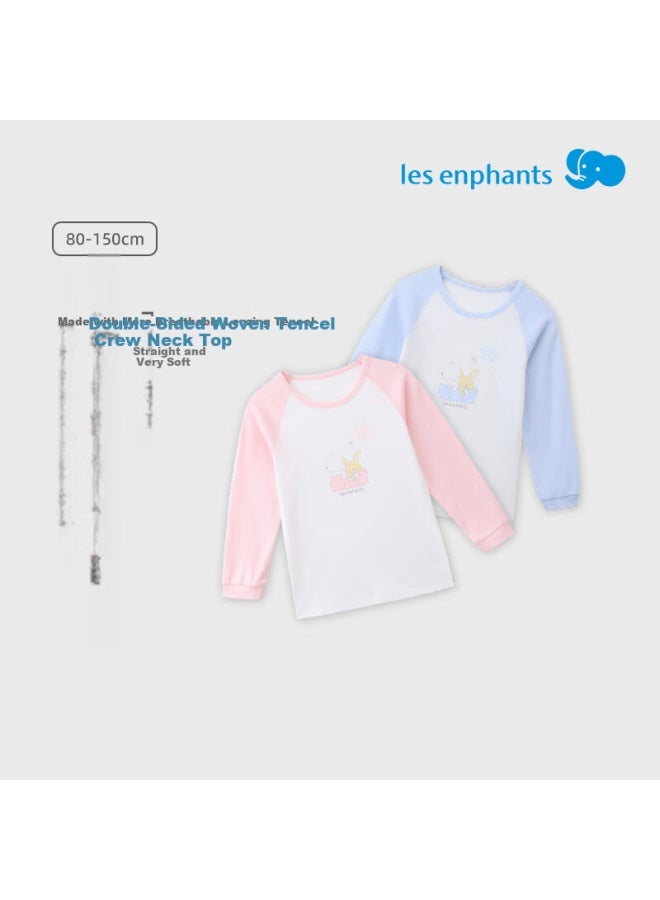 Les enphants Liyingfang Children's Underwear Children's Top Boys Girls Autumn Shirt Soft Pink 90 CM - Image 2