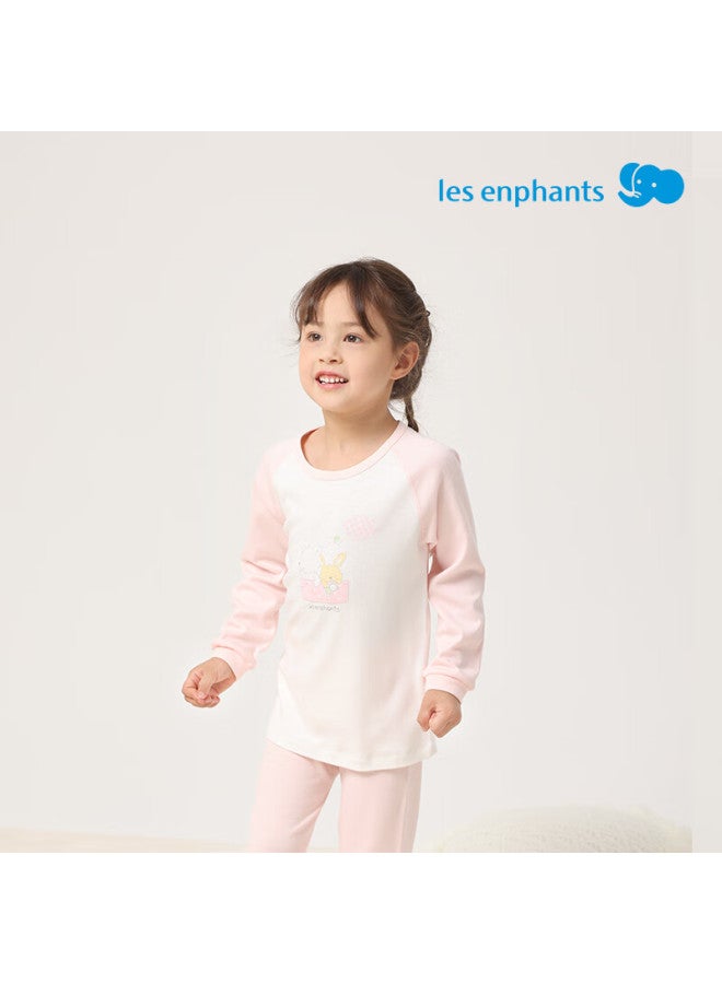 Les enphants Liyingfang Children's Underwear Children's Top Boys Girls Autumn Shirt Soft Pink 90 CM - Image 1