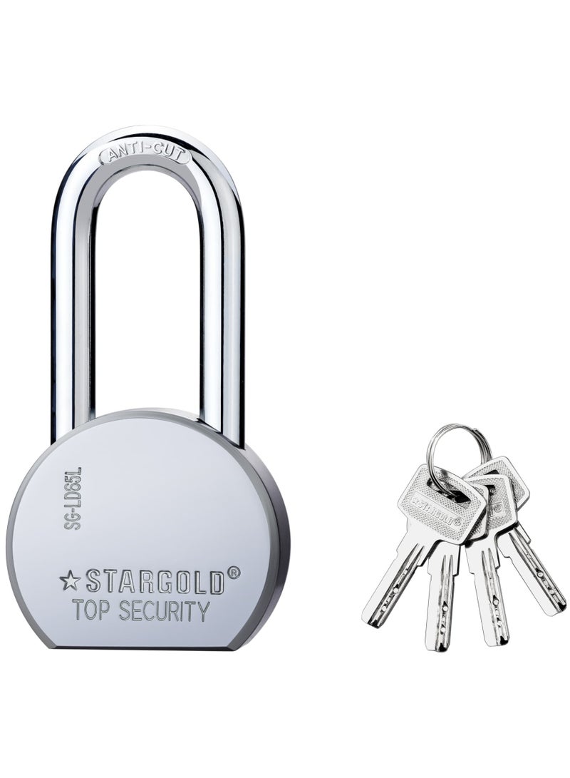 Stargold Padlock 65MM Iron Brass Body With 4 Keys  - Image 1