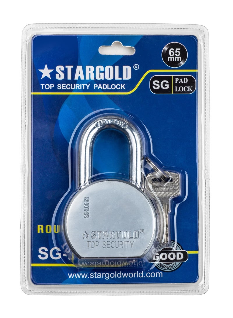 Stargold Padlock 65MM Iron Brass Body With 4 Keys  - Image 2