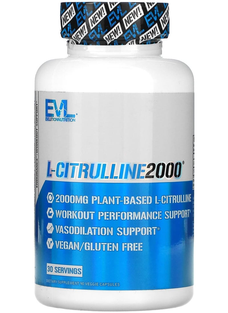 EVLUTION NUTRITION L-Citrulline2000, 90 Veggie Capsules 