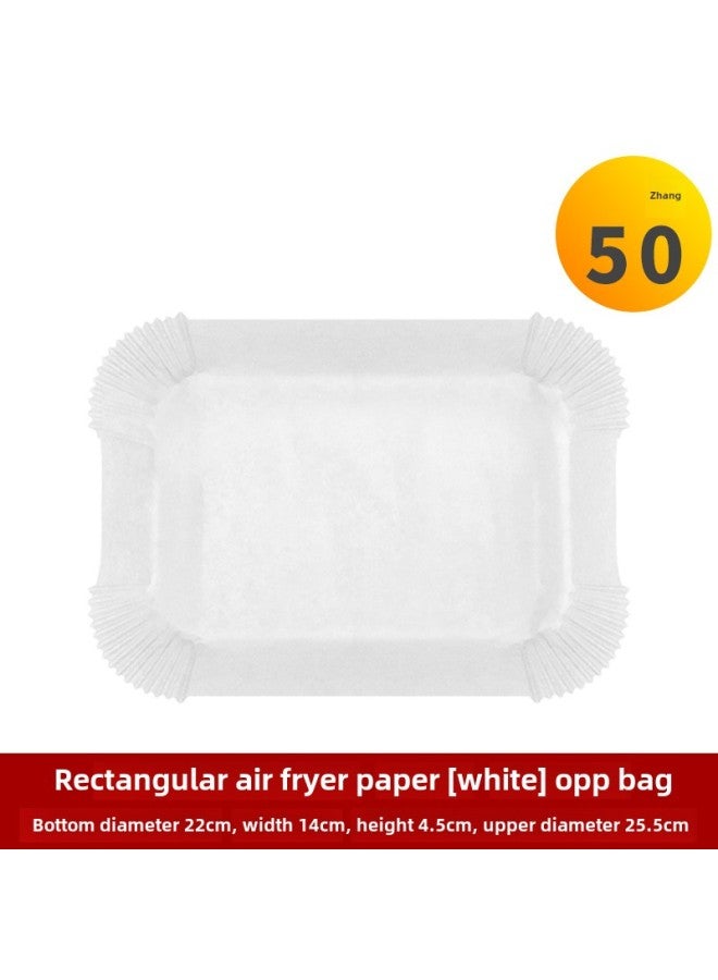 Air Fryer Paper Rectangular Ninja Double Pot Special Paper Oil-absorbing Paper Silicone Oil Paper Baking Oven Special Supply-Specifications:Opp Bag White 50pc "22*14]  - Image 1