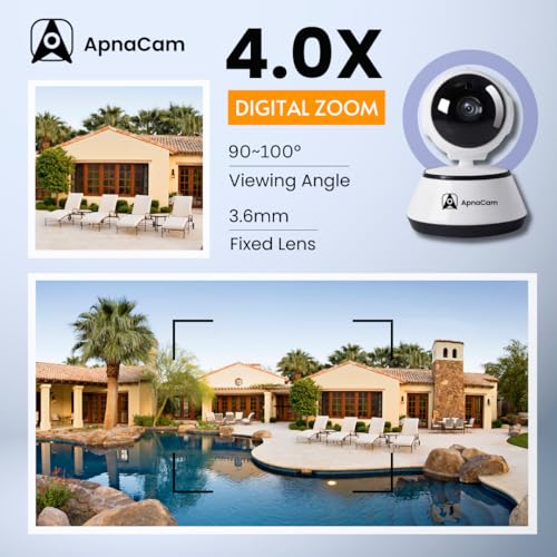 ApnaCam 2MP Mini Ptz Smart CCTV Wi-fi Home Security Camera with Pan Tilt 360° View, 2 Way Talk, Cloud Monitor, Motion Detect, Supports SD Card Up to 256 GB, Night Vision - Image 5