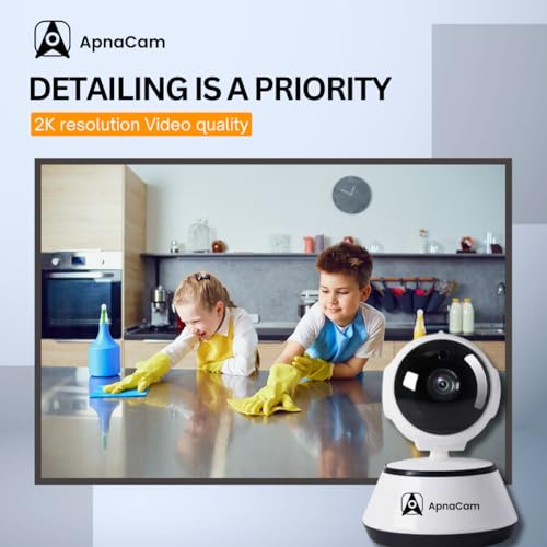 ApnaCam 2MP Mini Ptz Smart CCTV Wi-fi Home Security Camera with Pan Tilt 360° View, 2 Way Talk, Cloud Monitor, Motion Detect, Supports SD Card Up to 256 GB, Night Vision - Image 2