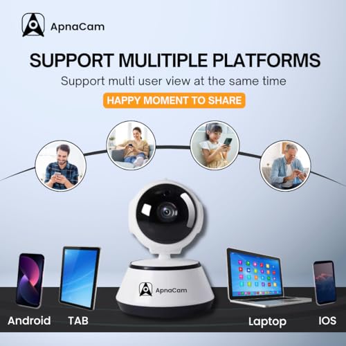 ApnaCam 2MP Mini Ptz Smart CCTV Wi-fi Home Security Camera with Pan Tilt 360° View, 2 Way Talk, Cloud Monitor, Motion Detect, Supports SD Card Up to 256 GB, Night Vision - Image 3