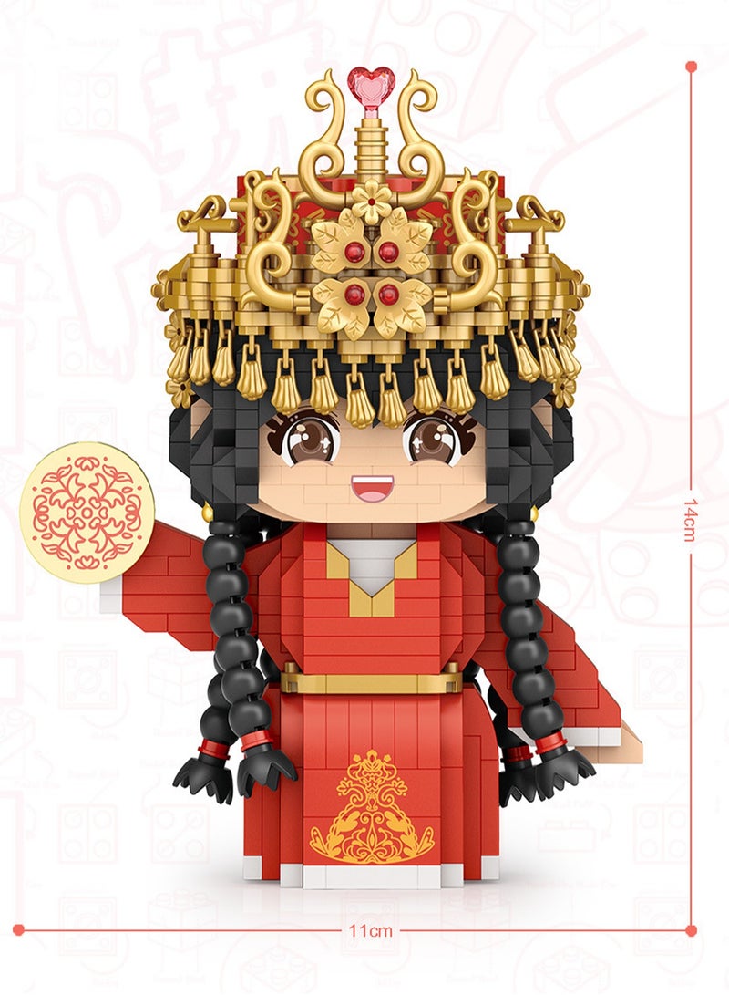 Loquat 930pcs Braid Girl Model Set Building Blocks Creative Diy Assembly Simulation Building Assembly Toys Children Adult Home Furnishings - Image 2