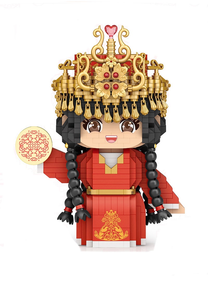 Loquat 930pcs Braid Girl Model Set Building Blocks Creative Diy Assembly Simulation Building Assembly Toys Children Adult Home Furnishings - Image 1