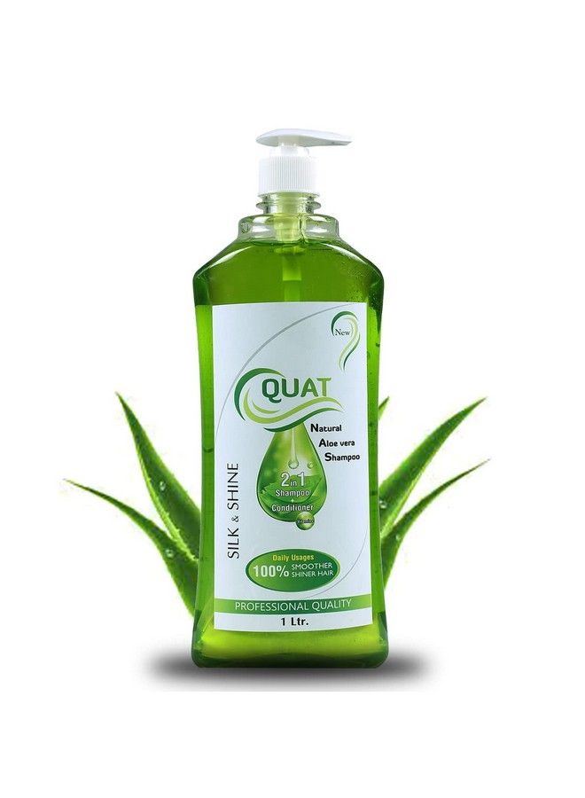 Quat شامبو وبلسم طبيعي من الألوة فيرا 2 في 1 مضاد للقشرة ناعم وحريري للنساء والرجال 1 لتر - Image 1