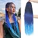 NAYOO Crochet Hair Senegalese Twist, 28 Inch 8 Packs Small Crochet Hair, 35 Strands/Pack Crochet Braids Hair for Black Women, Crochet Twist Hair Hot Water Setting (28 Inch, 1B/Purple/Blue) - Image 2