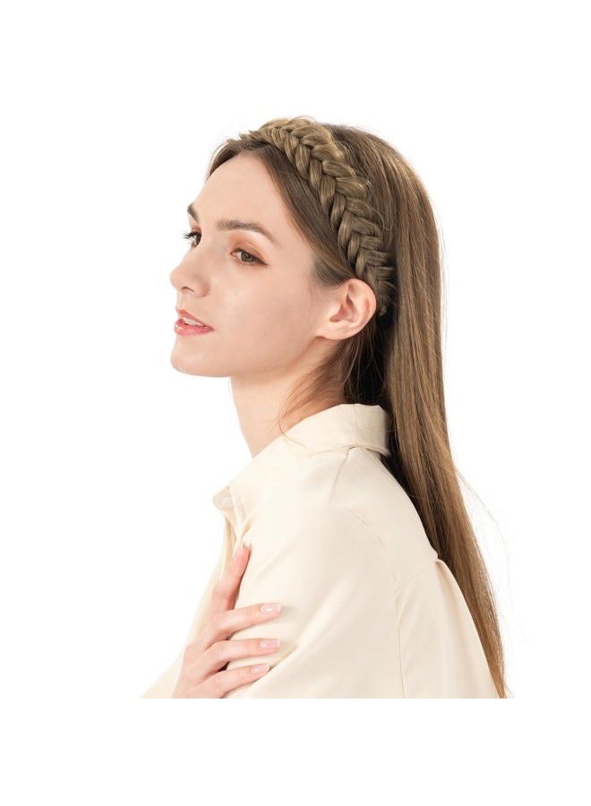 BOBIYA Platinum Messy Wide 2 Strands Synthetic Hair Braided Headband Classic Chunky Hair Braid Headband Elastic Stretch Braid Hair Headbands for Women (Platinum) - Image 3