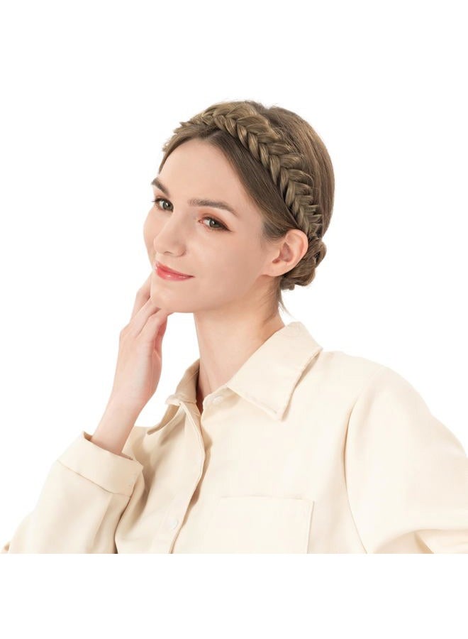 BOBIYA Platinum Messy Wide 2 Strands Synthetic Hair Braided Headband Classic Chunky Hair Braid Headband Elastic Stretch Braid Hair Headbands for Women (Platinum) - Image 4