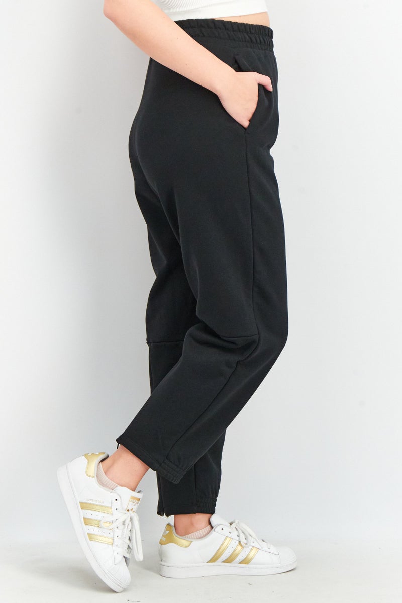 adidas Originals Women Sportswear Fit Solid Jogger Pants, Black - Image 3