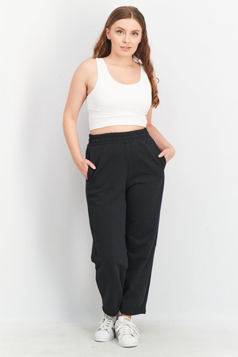 adidas Originals Women Sportswear Fit Solid Jogger Pants, Black - Image 2