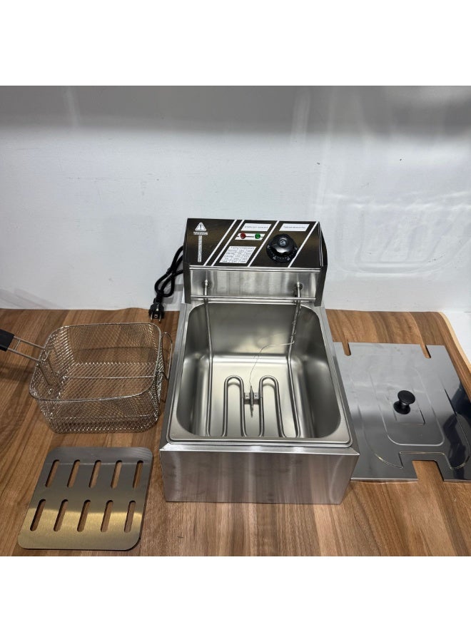 SLIVERS CRIEST Stainless Steel Electric Fryer with Adjustable Temperature & Oil Basket | 6L Capacity - Image 2