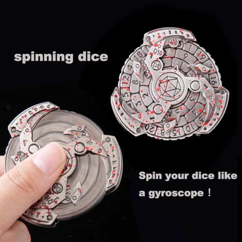 FTNNGIME 7in1 Spinner DND Dice Set Rotate Metal Rotate Dungeons and Dragons DND Compass Dice Cool RPG Role Playing Table Game Dice - Image 5