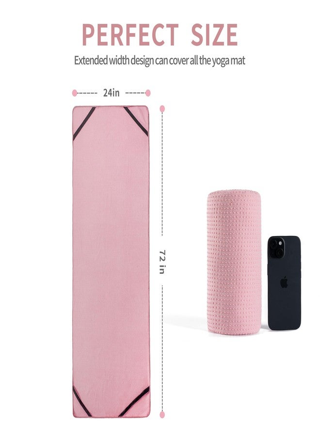MICROFI New Microfiber Hot Yoga Towel Mat, 24 x 72 inches, with Non-Slip Silicone Grip, Secure Fit Elastic Straps - Image 4