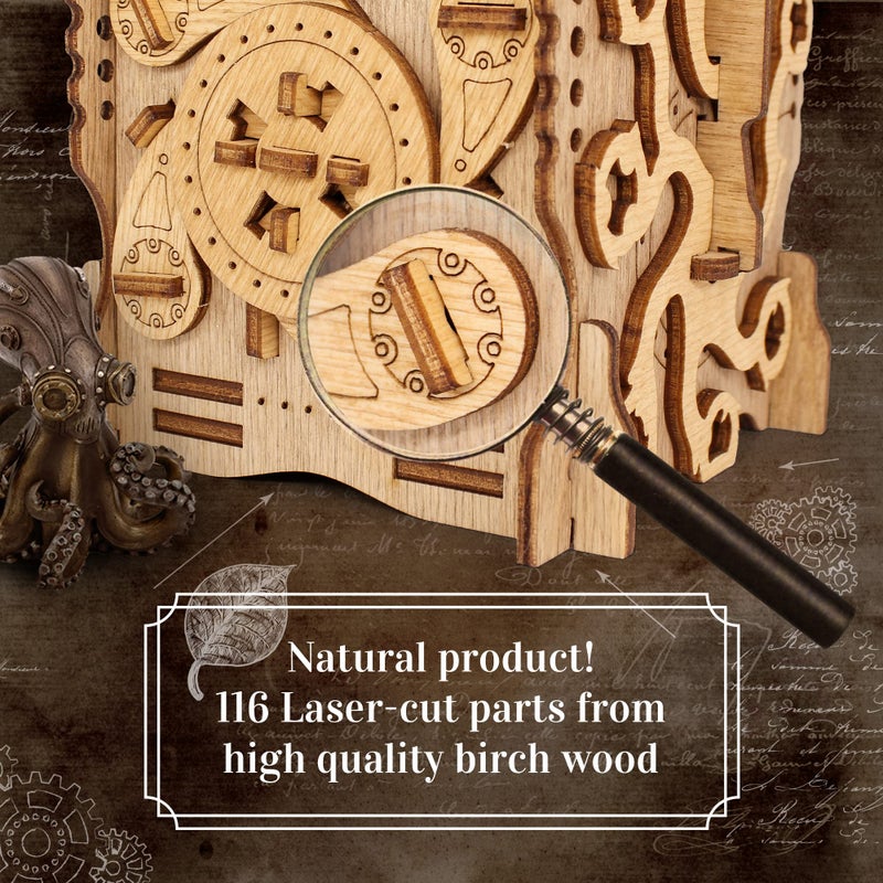 iDventure Cluebox - Captain's Nemo Nautilus - Escape Room Game - Puzzle Box - Sequential 3D Puzzle for Adults - Brain Teaser - Birthday Gift Gadget for Men and Women - Money Box - Image 4