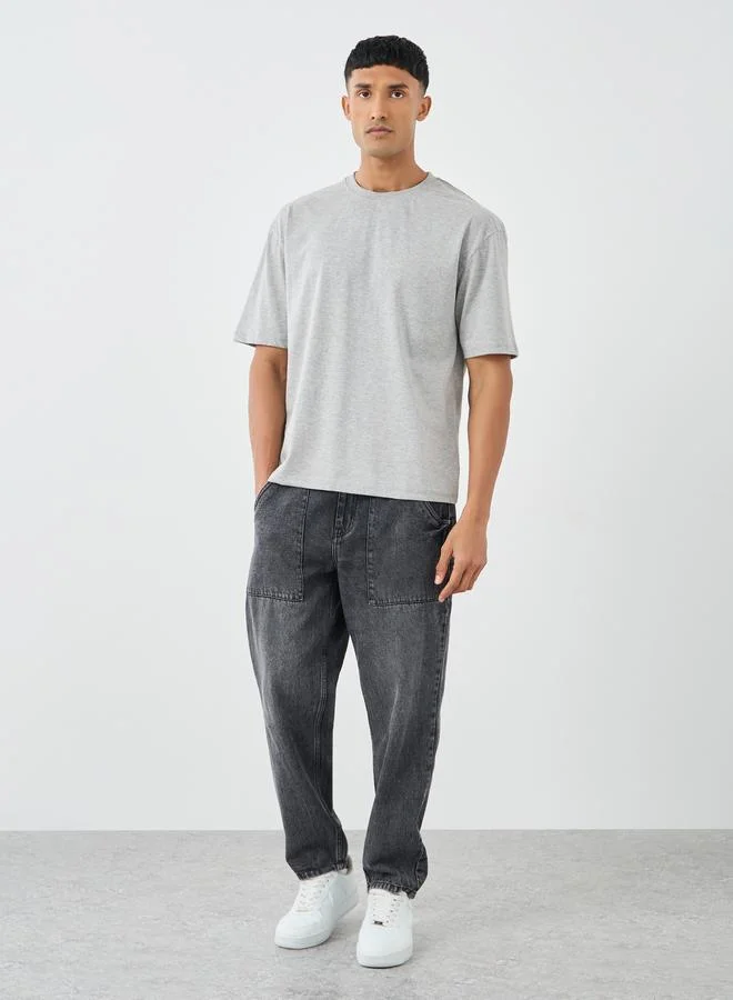 Styli Styli Set of 3 - Cotton Rich Oversized Crew Neck T-Shirt