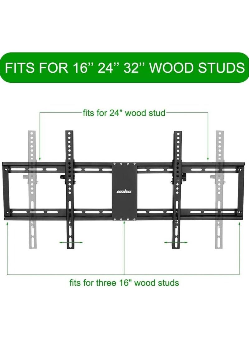32-85" TV Wall Mount Bracket: Tilt Ultra Slim Fixed TV Mount for LED LCD OLED Plasma TVs with Spirit Level Super Strong 132 lbs Weight Capacity VESA up to 800 x 400 - Image 4