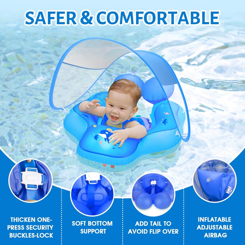 LAYCOL Baby Swimming Float with UPF50+ Sun Canopy Baby Floats for Pool No Flip Overbaby Pool for Baby Age of 3-36 Months - Image 5