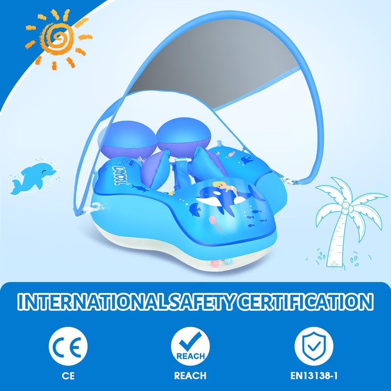 LAYCOL Baby Swimming Float with UPF50+ Sun Canopy Baby Floats for Pool No Flip Overbaby Pool for Baby Age of 3-36 Months - Image 3