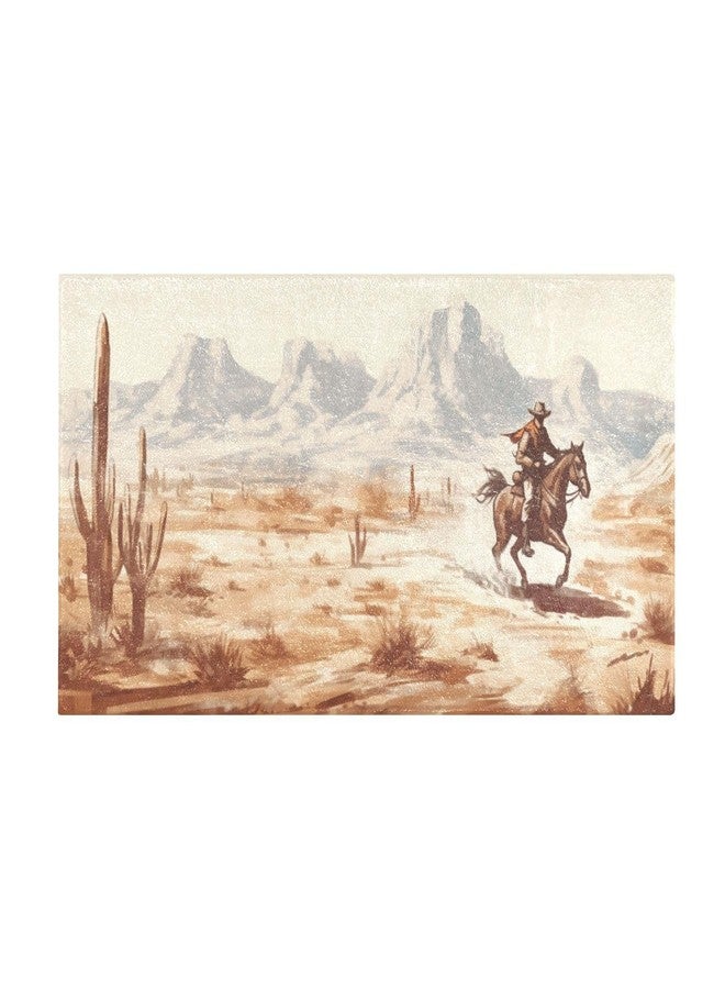 YETTASBIN Western Desert Cowboy Area Rug, Anti Fatigue Large Floor Mat, Soft Absorbent Washable Plush Carpet with Non-Slip Rubber Back for Entryway, Bedroom, Sink, Kitchen, Bathroom, 39 x 20 Inch - Image 1